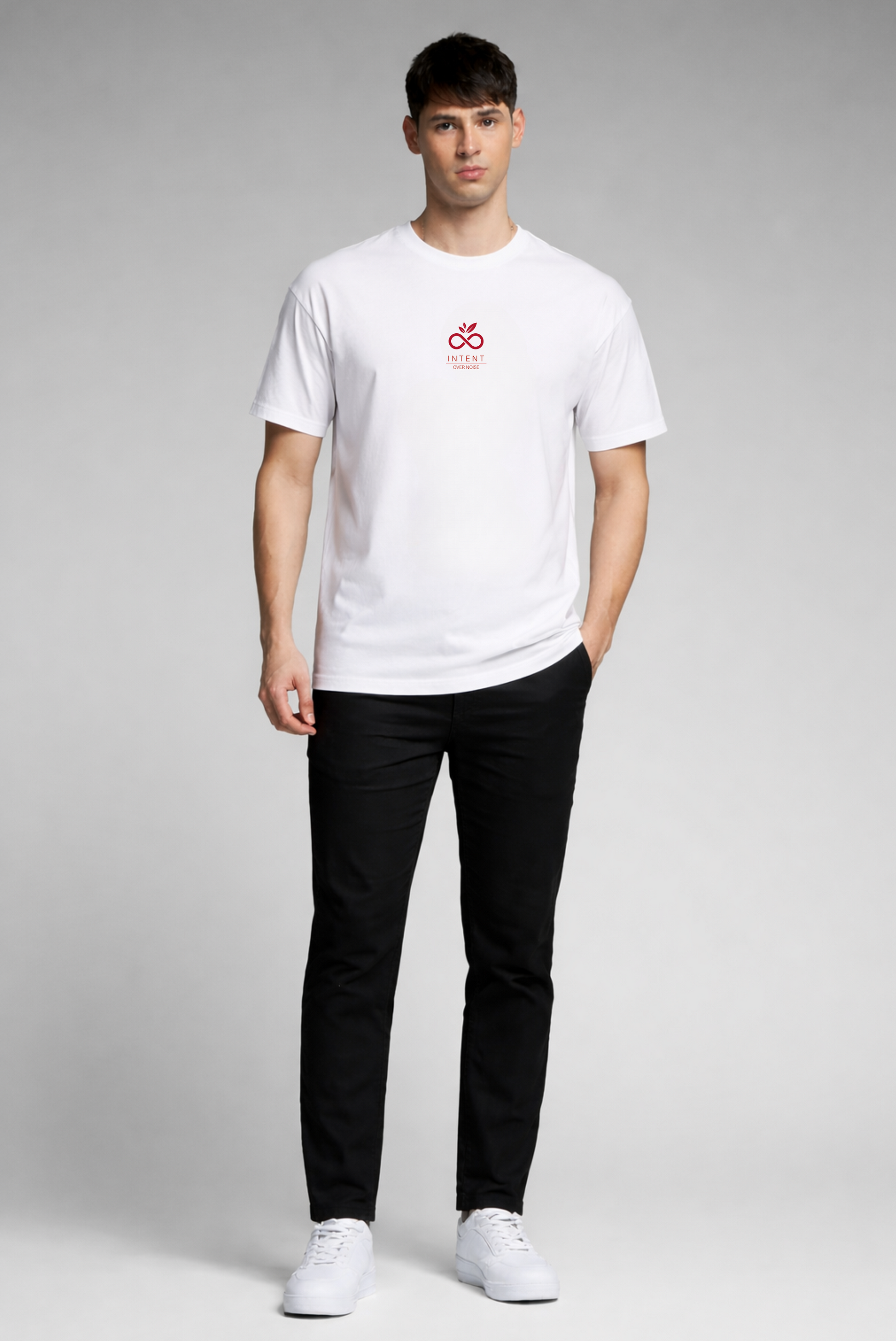 White graphic print oversized t-shirt men - front view