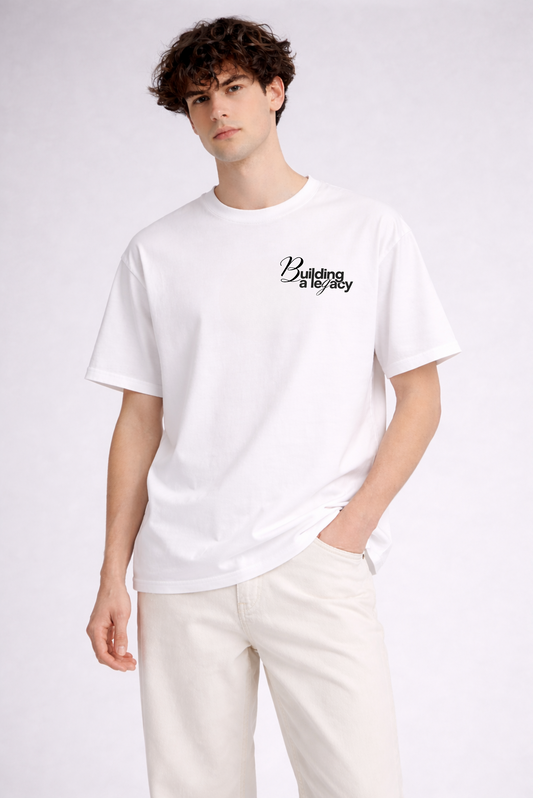 White graphic print oversized t-shirt men - front view