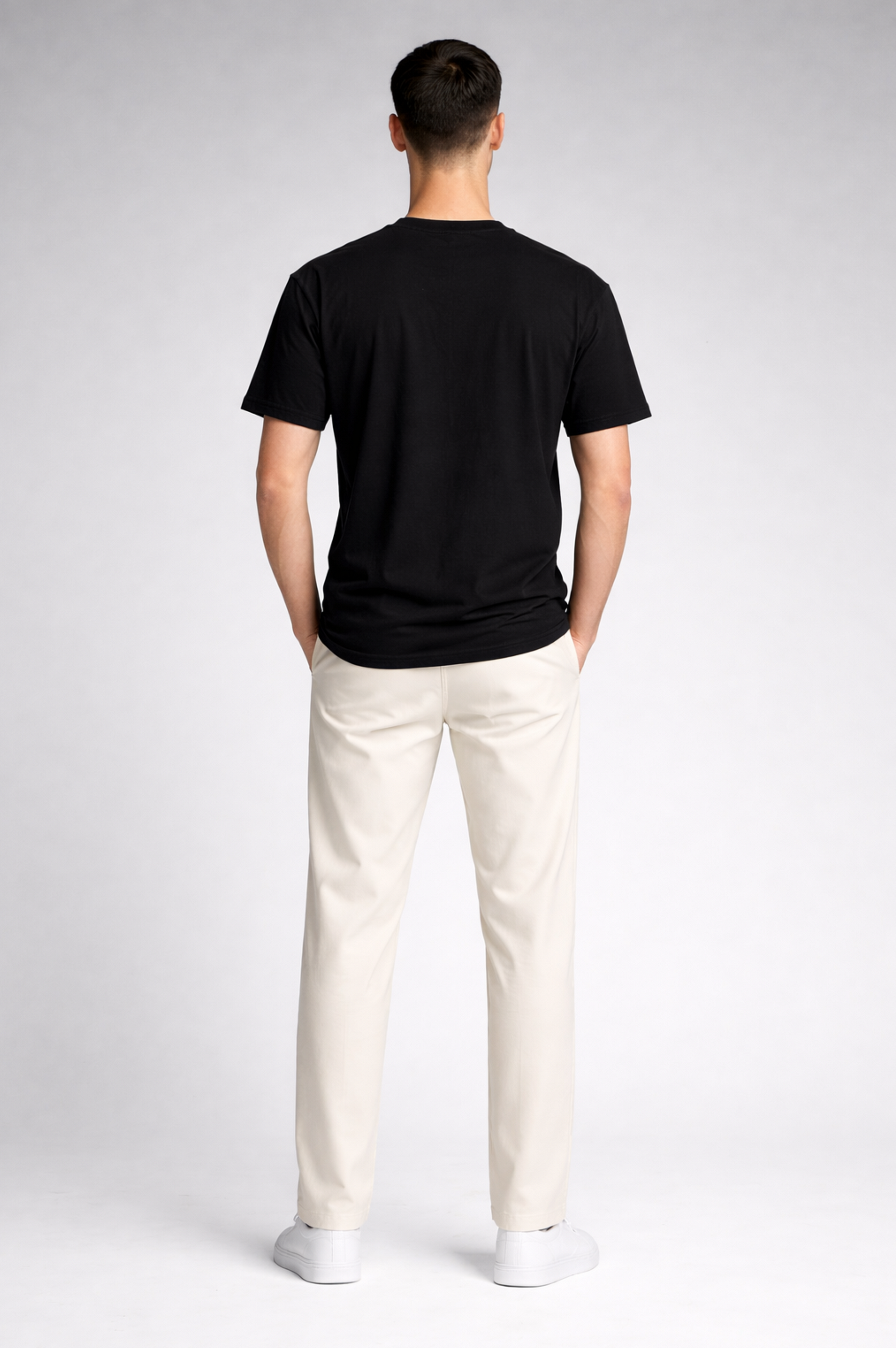 Black graphic print oversized t-shirt men - back view