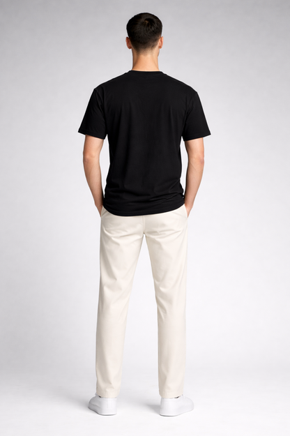 Black graphic print oversized t-shirt men - back view