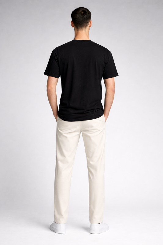 Black graphic print oversized t-shirt men - back view