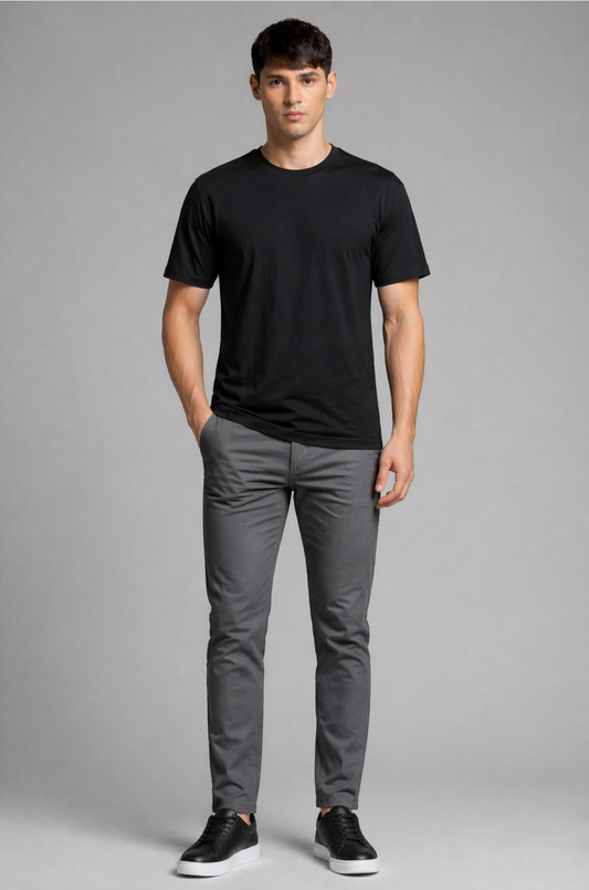 Black oversized t-shirt men - front view-2