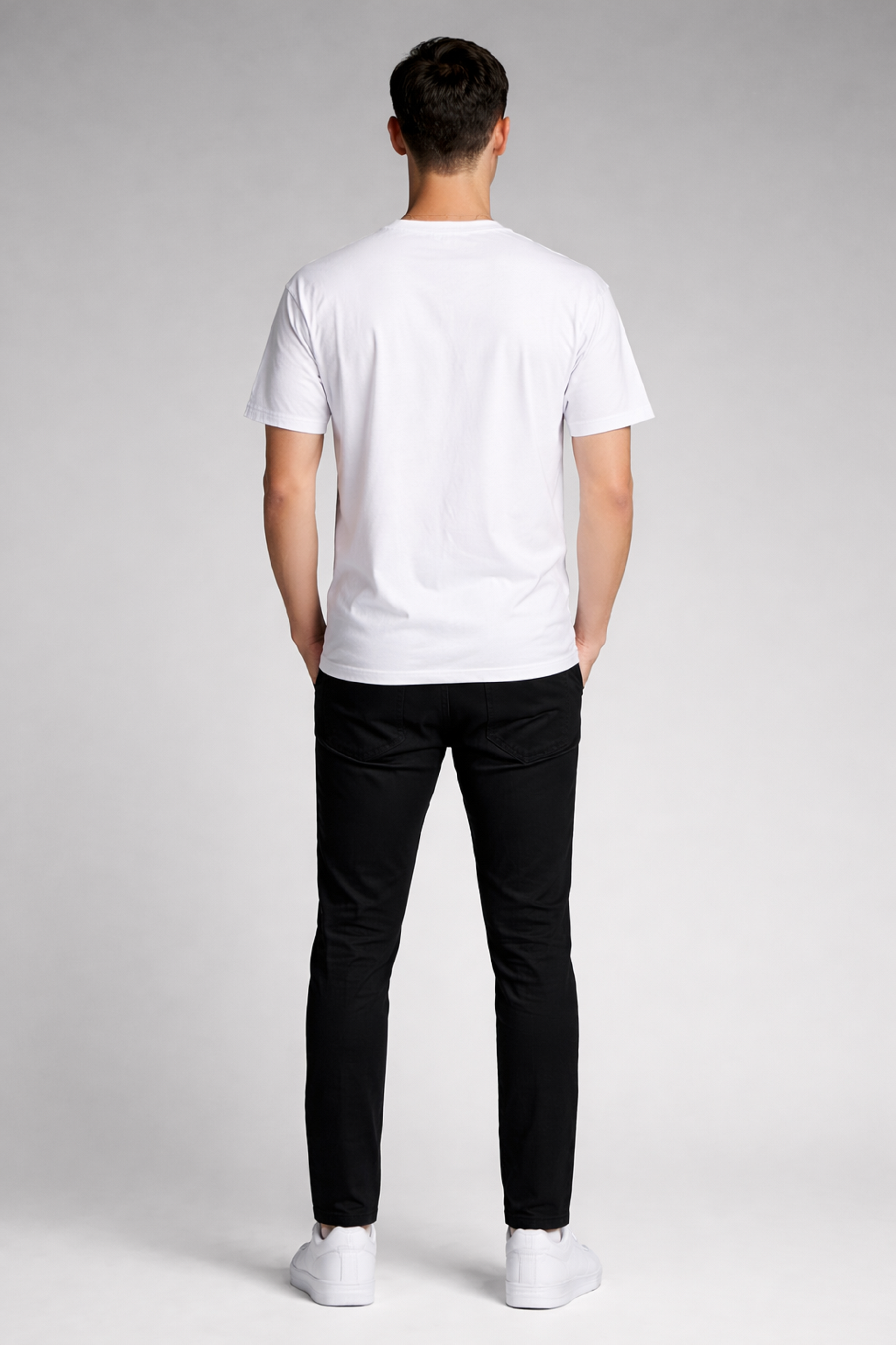 White graphic print oversized t-shirt men - back view
