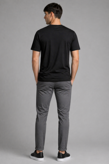 Black oversized t-shirt men - back view