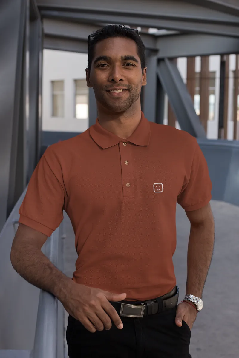 Men Brick Red Polo T-Shirt Minicon Men Brick Red Polo T-Shirt polo t-shirt for men India