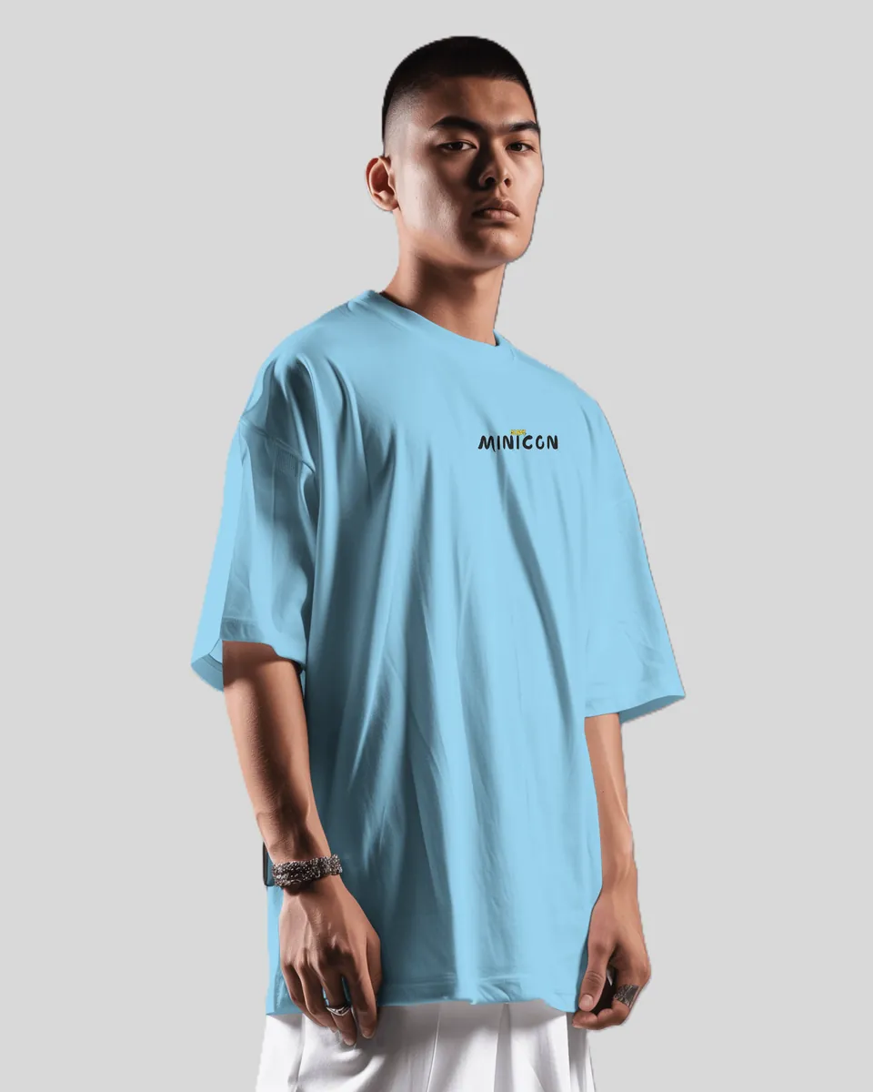 Brave Hunter Baby Blue Oversized Classic T-Shirt Minicon Brave Hunter Baby Blue Oversized Classic T-Shirt printed t-shirt for men