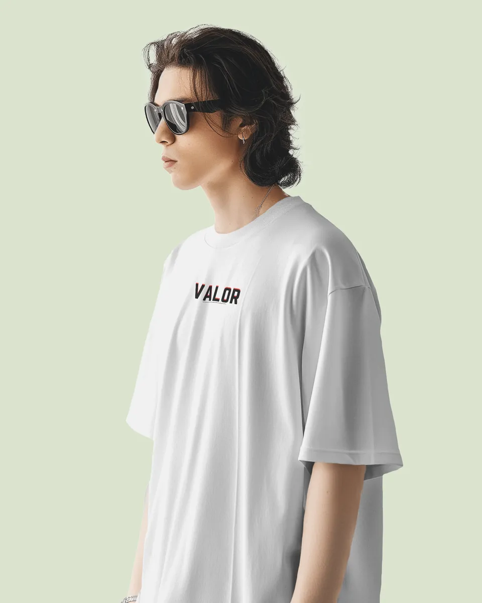Valor white Oversized Classic T-Shirt Minicon Valor white Oversized Classic T-Shirt printed t-shirt for men