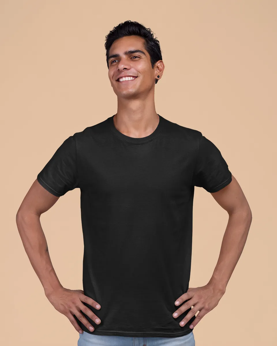 Supima Black T-Shirt Minicon Supima Black T-Shirt regular fit t-shirt for men India