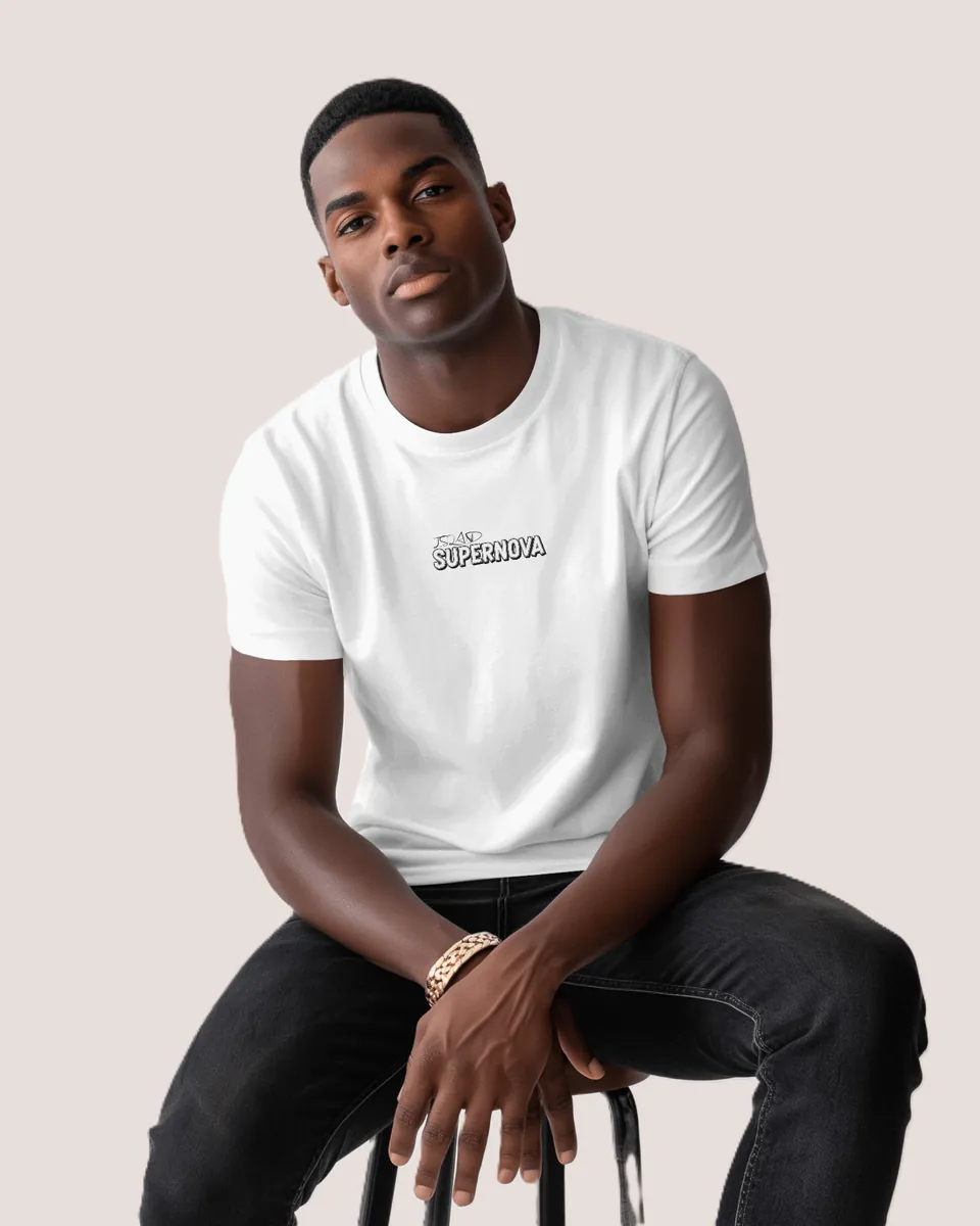 Supernova white Classic Regular T-Shirt Minicon Supernova white Classic Regular T-Shirt minimalist aesthetic t-shirt for men