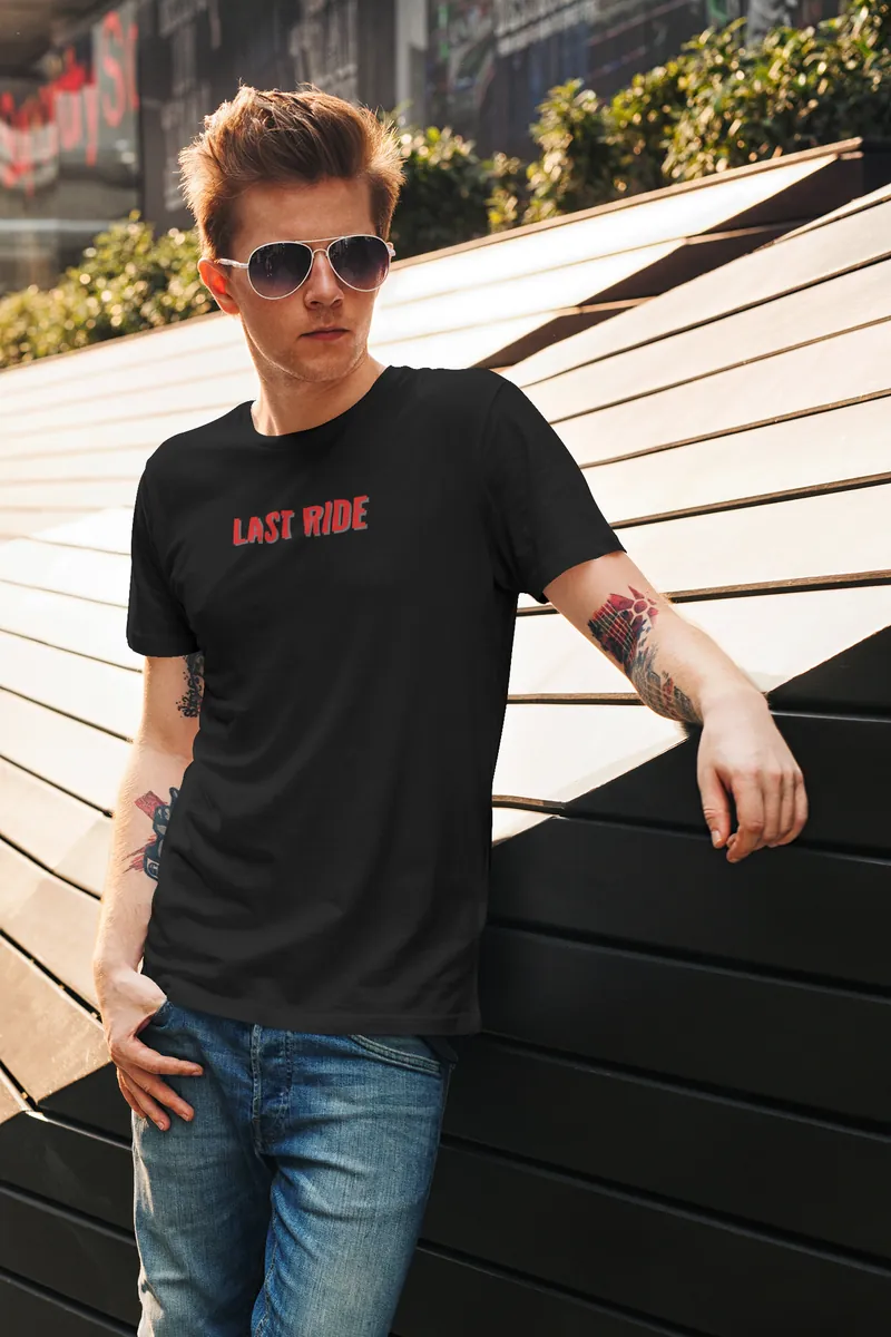 The Last Ride Black Classic Regular T-Shirt Minicon The Last Ride Black Classic Regular T-Shirt regular fit t-shirt for men India